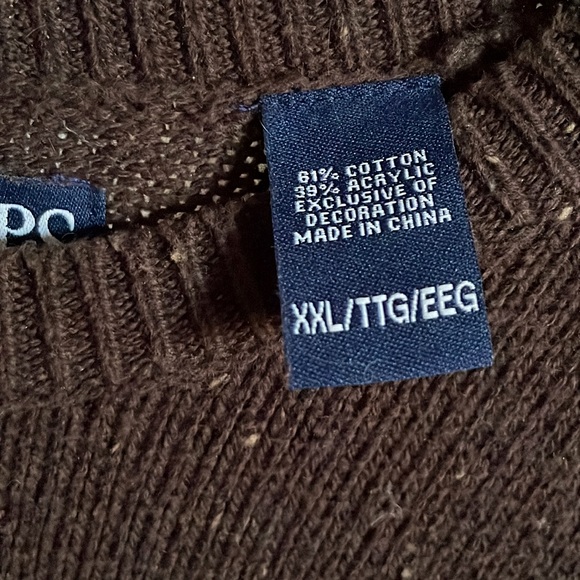 Chaps Knit Sweater - Color: Chocolate Brown, Size: XXL - Picture 4 of 9